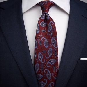 Red paisley tie